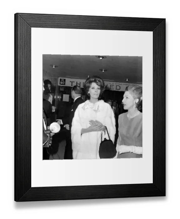 Framed Print : Sophia Loren May 1966 at Charity film show of Doctor Zhivago