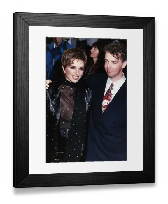 Framed Print : Liza Minnelli actress singer with Neil Tennant November 1989