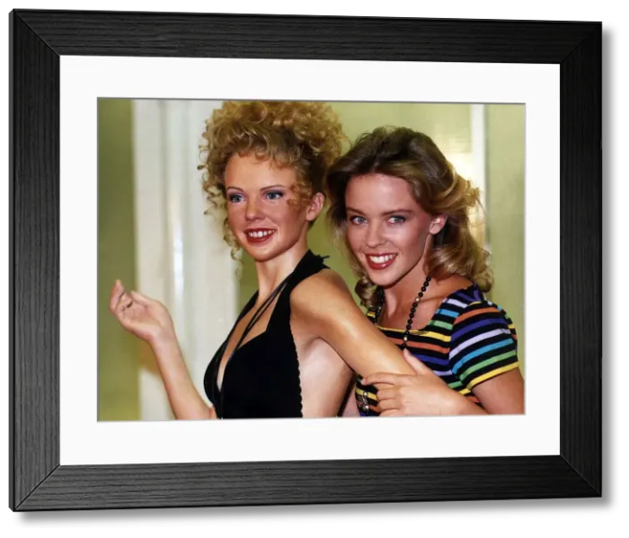 Framed Print : Kylie Minogue at the Waxworks to see her double August 1989 Framed Print : Kylie Minogue at the Waxworks to see her double August 1989