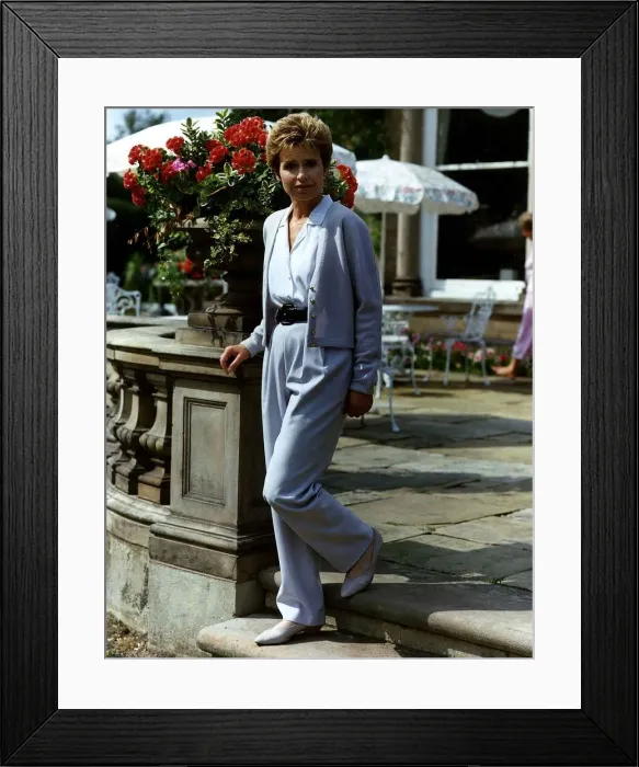 Framed Print : Brigit Forsythe Actress standing on steps November 1989 Dbase Framed Print : Brigit Forsythe Actress standing on steps November 1989 Dbase