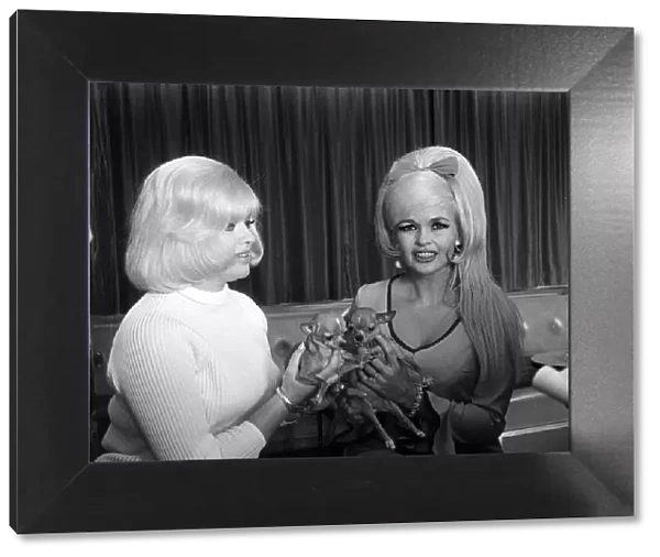 Diana Dors May 1967 actress with Jayne Mansfield In a Leeds Hotel