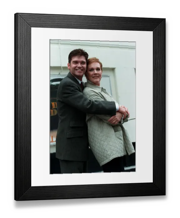 Framed Print : Phillip Schofield Actor / TV Presenter June 98 With actress Julie Andrews who will be Framed Print : Phillip Schofield Actor / TV Presenter June 98 With actress Julie Andrews who will be