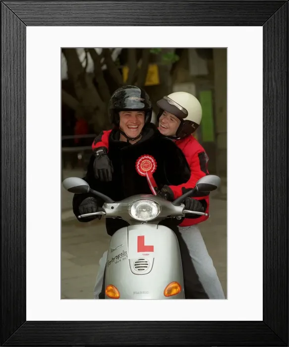 Framed Print : Sid Owen Actor May 98 Eastenders actor sitting on vespa motorbike with eastenders Framed Print : Sid Owen Actor May 98 Eastenders actor sitting on vespa motorbike with eastenders
