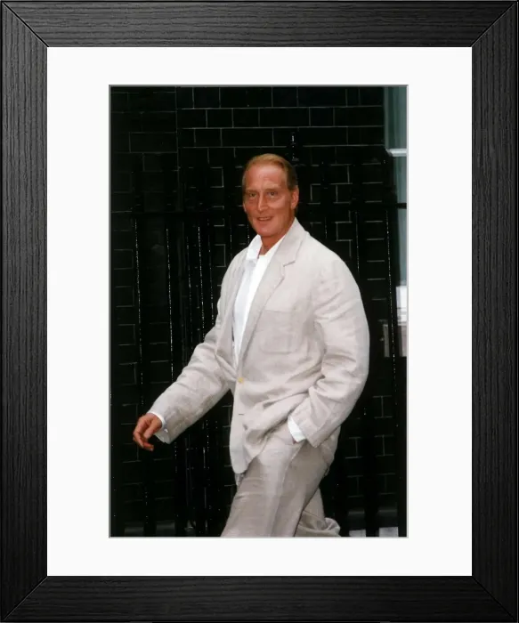 Framed Print : Charles Dance Actor arriving at 10 Downing St for Tony Blairs Party