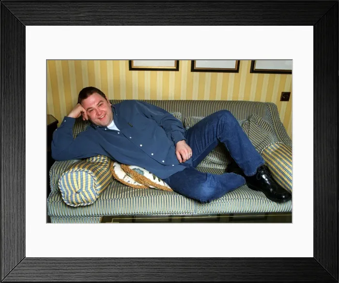 Framed Print : Mark Addy actor who starred in film Full Monty Feb 1998
