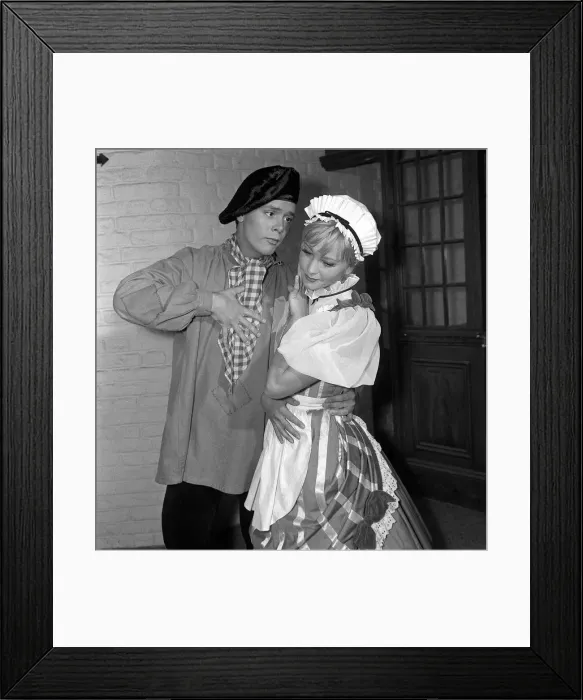 Framed Print : Cliff Richard singer / actor July 1962 with Jacqueline Daryl on the set of the film Framed Print : Cliff Richard singer / actor July 1962 with Jacqueline Daryl on the set of the film