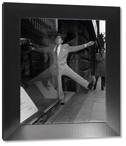 Harry Worth Comedy Actor October 1962 with his refection in a window