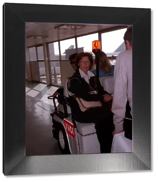 Actress Ava Gardner at Lomdon Airport February 1987