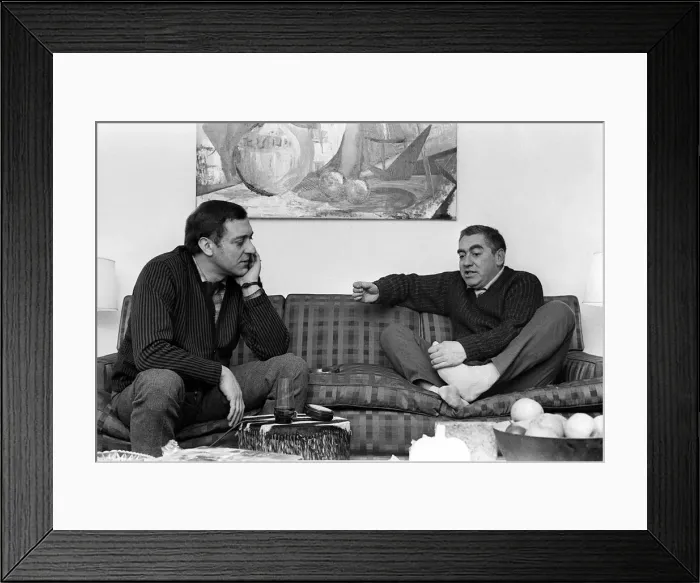 Framed Print : Actor Harry Corbett and Toyn Hancock sit talking in February 1963