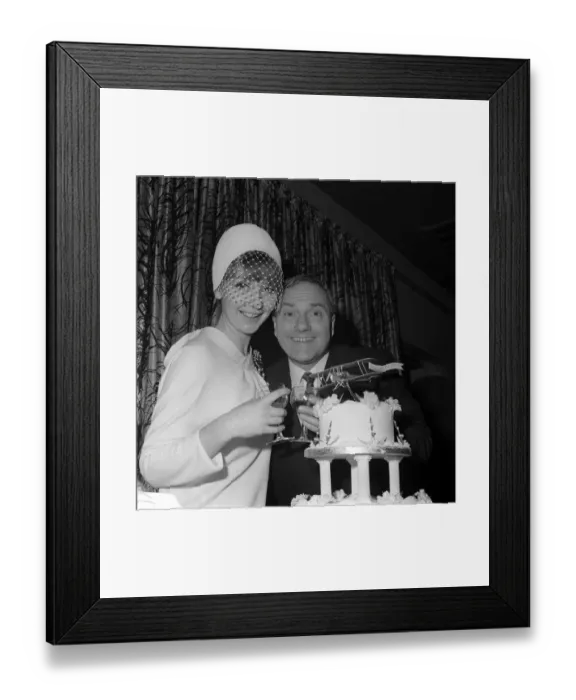 Framed Print : Dick Emery comedian and actor with wife on Wedding Day 9th February 1964