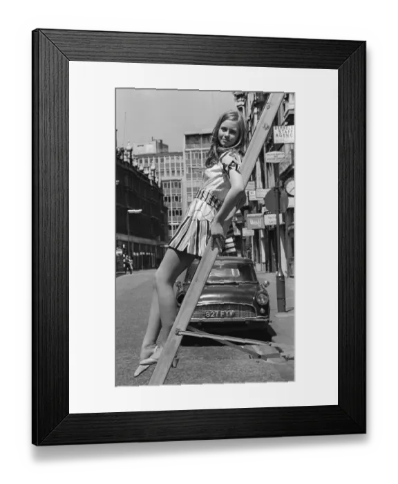 Framed Print : Actress Linda Hayden 1968 On location for the film Baby Love Framed Print : Actress Linda Hayden 1968 On location for the film Baby Love