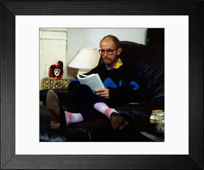 Framed Print : Douglas Lambert sitting at home, November 1986 Framed Print : Douglas Lambert sitting at home, November 1986