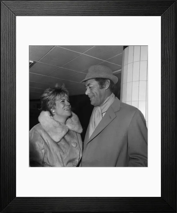 Framed Print : Rex Harrison actor with wife Rachel Roberts at LAP April 1964 Framed Print : Rex Harrison actor with wife Rachel Roberts at LAP April 1964