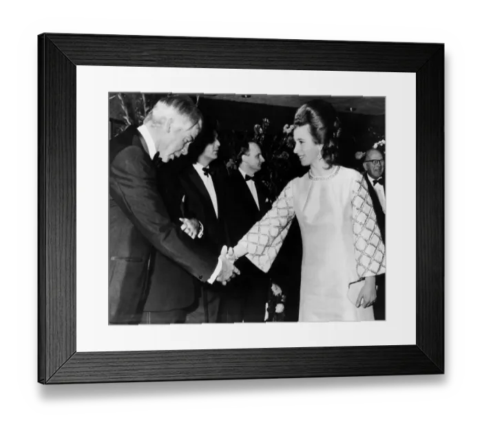 Framed Print : Princess Anne Now Princess Royal - January 1970 Princess Anne Meets Lee Marvin