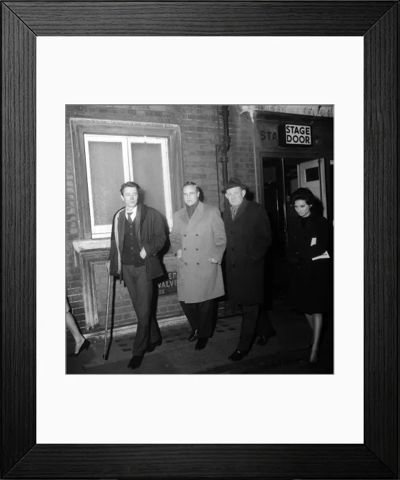 Framed Print : Marlon Brando actor and Trevor Howard April 1964 leaving the Queens Theatre Framed Print : Marlon Brando actor and Trevor Howard April 1964 leaving the Queens Theatre