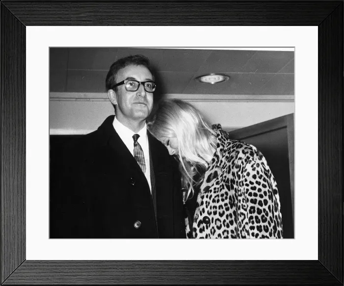 Framed Print : Britt Ekland actress with Peter Sellers in 1964 Framed Print : Britt Ekland actress with Peter Sellers in 1964