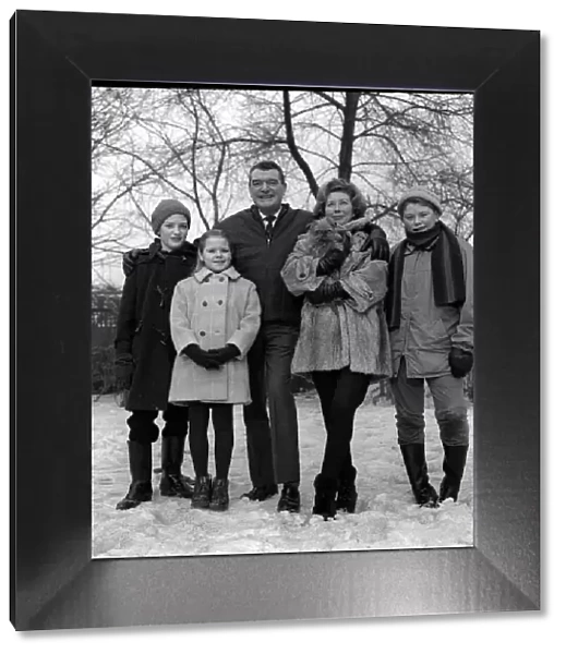Jack Hawkins the actor and family in January 1963