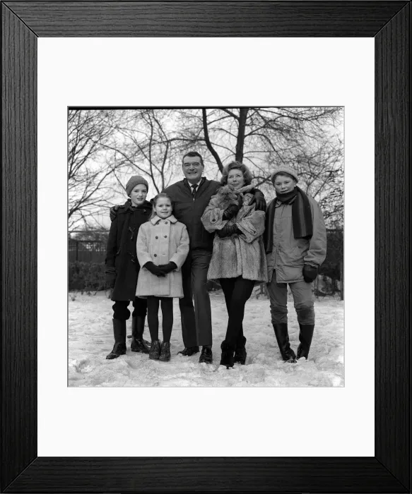 Framed Print : Jack Hawkins the actor and family in January 1963