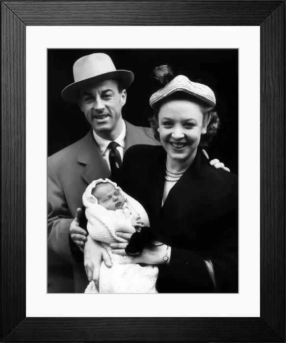 Framed Print : Actress Joy Nichols with her husband and baby March 1952 Framed Print : Actress Joy Nichols with her husband and baby March 1952