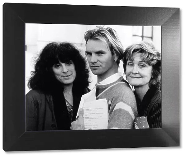 Eleanor Bron (L) actress with Sting and Sheila Hancock. November 1984