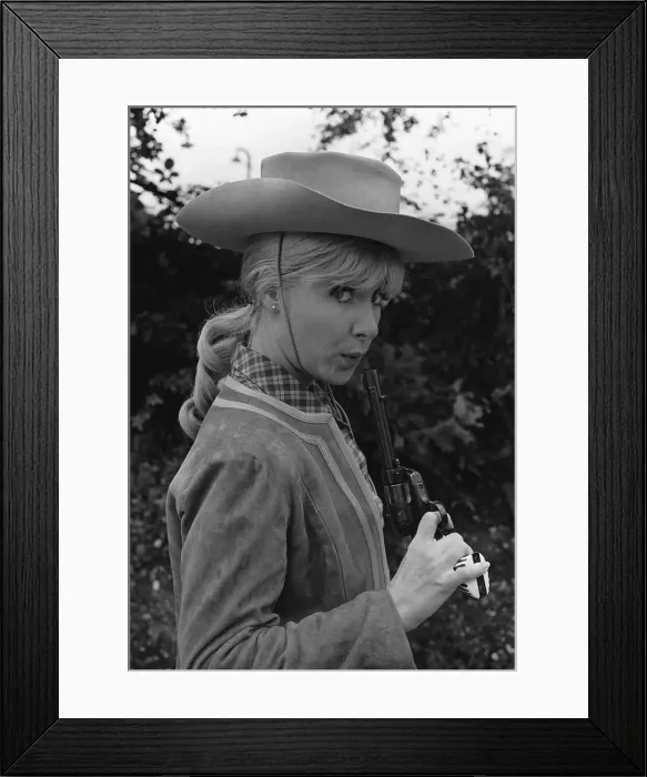 Framed Print : Actress Angela Douglas from the film Carry On Cowboy 1965 Framed Print : Actress Angela Douglas from the film Carry On Cowboy 1965