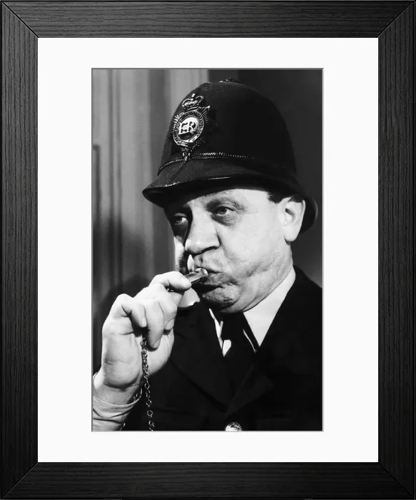 Framed Print : Actor Sid James in film Upstairs and Downstairs 1959 Framed Print : Actor Sid James in film Upstairs and Downstairs 1959