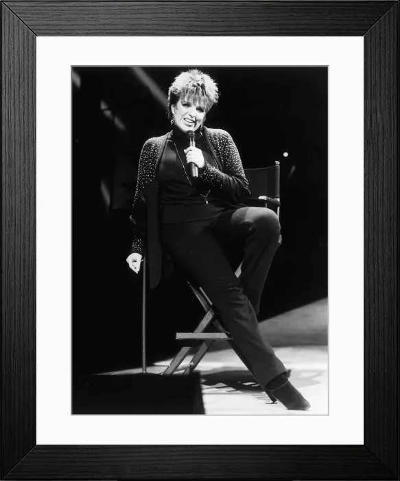 Framed Print : Liza Minnelli singer actress on stage at the London Palladium 1986 Framed Print : Liza Minnelli singer actress on stage at the London Palladium 1986