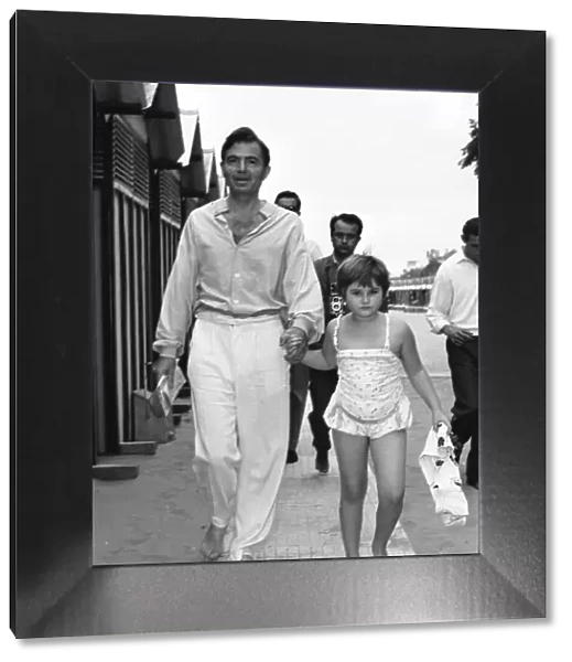 Venice Film Festival 1956 Actor James Mason with his daughter Portland Mason