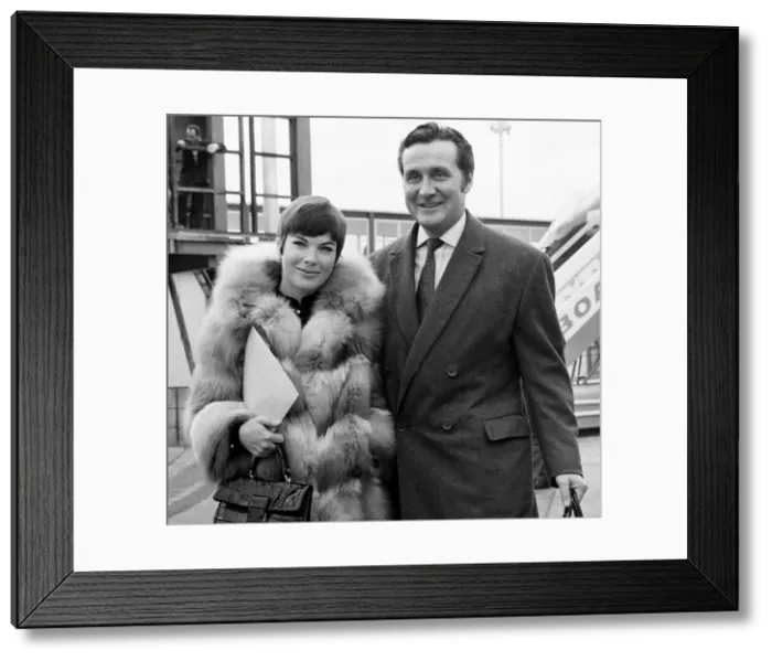 Framed Print : Patrick MacNee actor with wife Catherine 1967