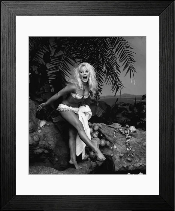 Framed Print : Actress Elke Sommer wearing a bikini 1961