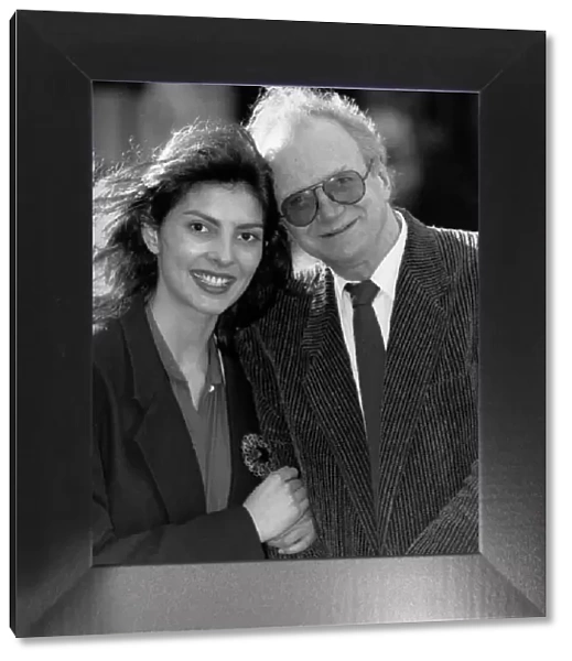 Dennis Potter playwrite with actress Gina Bellman star of television programme Blackeyes