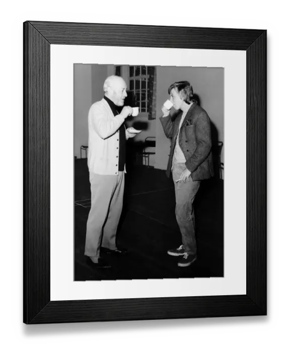 Framed Print : Alec Guinness actor (L) with Tommy Steele entertainer 1968