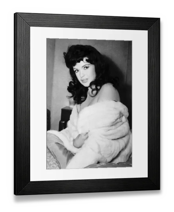Framed Print : Actress and sex symbol Jayne Mansfield wearing brunette wig Framed Print : Actress and sex symbol Jayne Mansfield wearing brunette wig