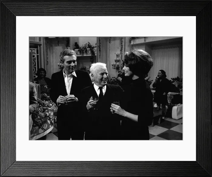 Framed Print : Charlie Chaplin Silent Comedy Actor - April 1966 celebrates his 77th Framed Print : Charlie Chaplin Silent Comedy Actor - April 1966 celebrates his 77th