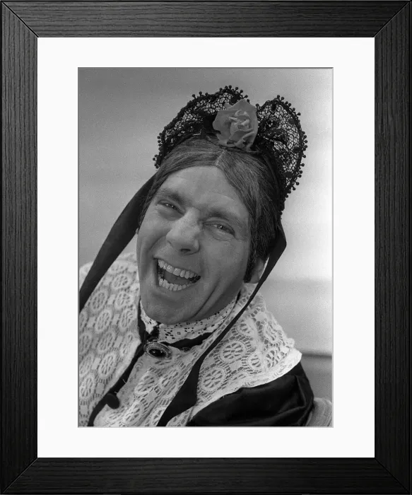 Framed Print : Norman Wisdom comedy actor as Charlies Aunt February 1958 Framed Print : Norman Wisdom comedy actor as Charlies Aunt February 1958