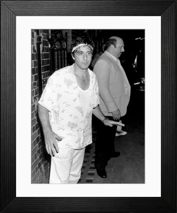 Framed Print : Actor Al Pacino August 1984 after a night out at Londons Joe Allens Framed Print : Actor Al Pacino August 1984 after a night out at Londons Joe Allens