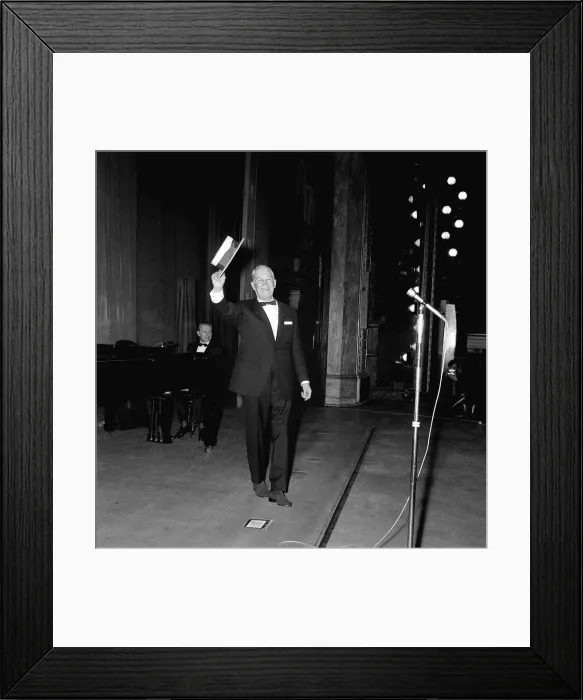 Framed Print : Maurice Chevalier Actor - Feb 1968 with people from the audience Framed Print : Maurice Chevalier Actor - Feb 1968 with people from the audience
