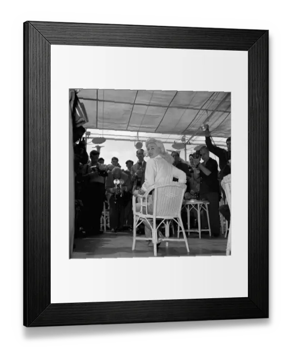 Framed Print : Actress Diana Dors surround by photographers and press men at the Cannes film Festival Framed Print : Actress Diana Dors surround by photographers and press men at the Cannes film Festival