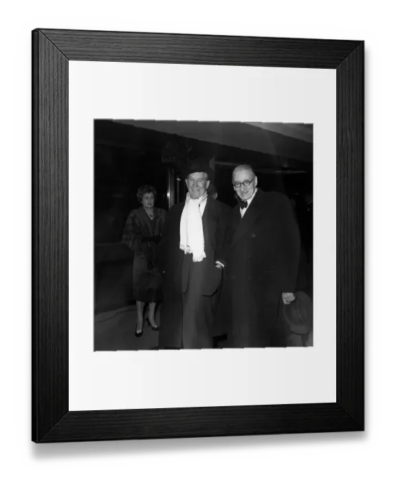 Framed Print : Maurice Chevalier Actor arrives at the premiere of the new musical film GiGi