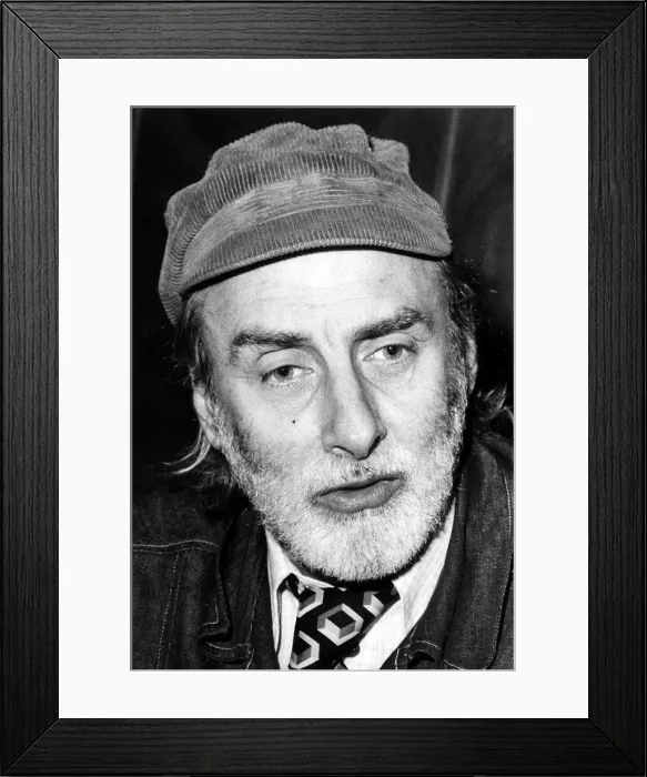 Framed Print : Spike Milligan Actor / Comedian - December 1974 Framed Print : Spike Milligan Actor / Comedian - December 1974