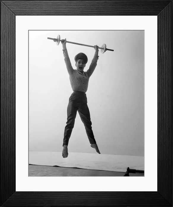 Framed Print : Actress Elizabeth Kent January 1963 Lifting weights Framed Print : Actress Elizabeth Kent January 1963 Lifting weights