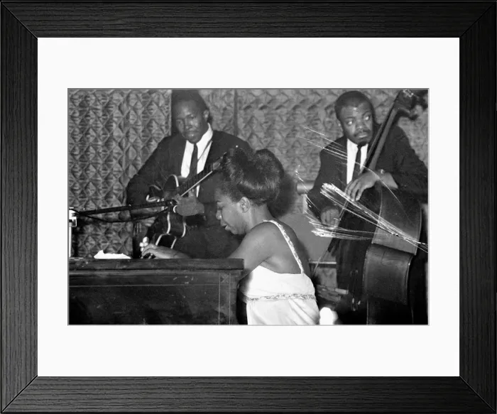 Framed Print : Nina Simone June 1965 Jazz singer Pictured preforming at Annies Club - on stage playing Framed Print : Nina Simone June 1965 Jazz singer Pictured preforming at Annies Club - on stage playing