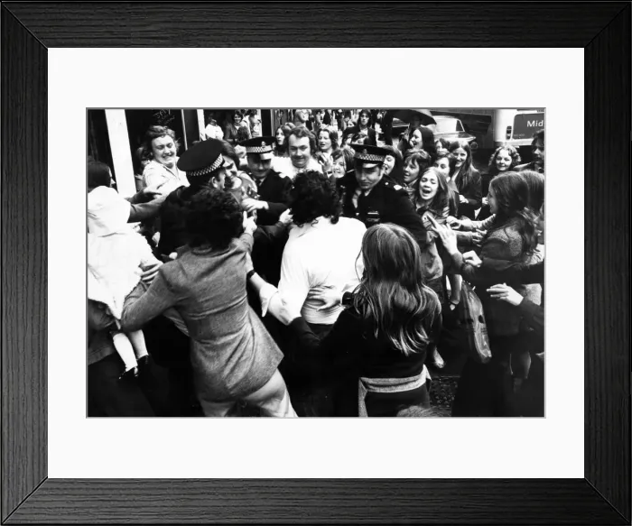 Framed Print : DJ Tiger Tim Stevens aged 21 years old, is mobbed by fans as he attends the 21st birthday Framed Print : DJ Tiger Tim Stevens aged 21 years old, is mobbed by fans as he attends the 21st birthday