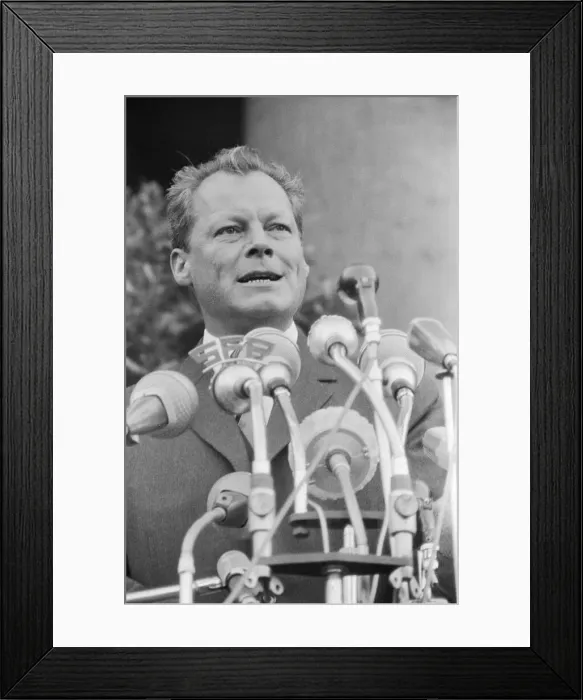 Framed Print : West Berlin protest meeting about border closure. 17th August 1961 Framed Print : West Berlin protest meeting about border closure. 17th August 1961