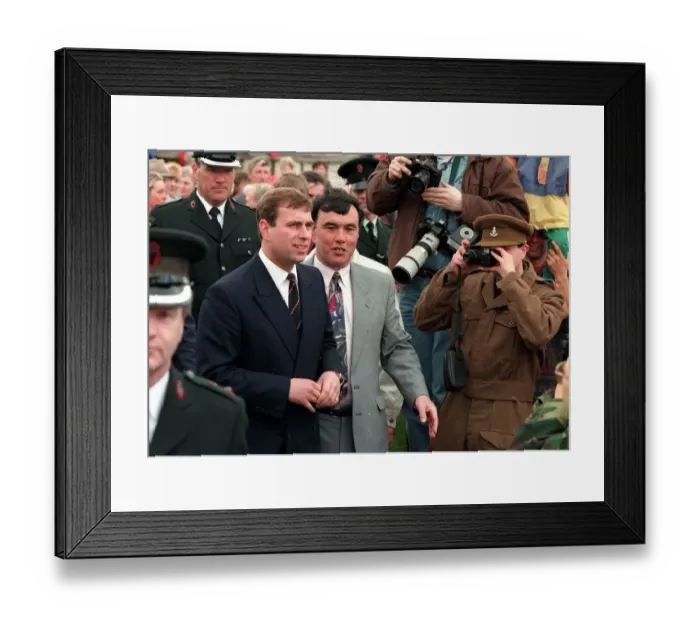 Framed Print : Prince Andrew visit to Bangor, Northern Ireland, May 1995 Framed Print : Prince Andrew visit to Bangor, Northern Ireland, May 1995