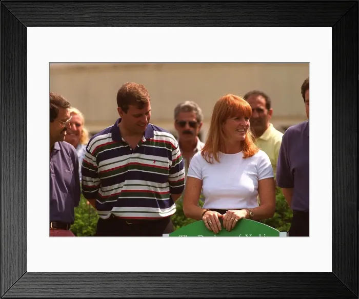 Framed Print : Duke and Duchess of York attend charity golf match at Wentworth to raise funds for Motor Framed Print : Duke and Duchess of York attend charity golf match at Wentworth to raise funds for Motor