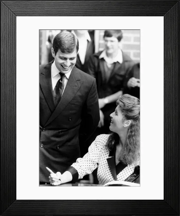 Framed Print : Prince Andrew with his Bride to be Sarah Ferguson June 1986 Framed Print : Prince Andrew with his Bride to be Sarah Ferguson June 1986
