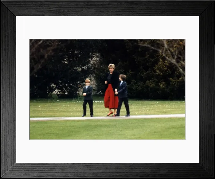 Framed Print : Princess Diana Royalty takes a stroll in Windsor Park wearing a dark jacket