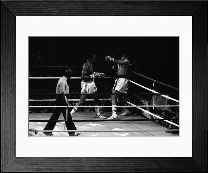 Framed Print : Action during the world heavyweight title fight between challenger Muhammad Ali