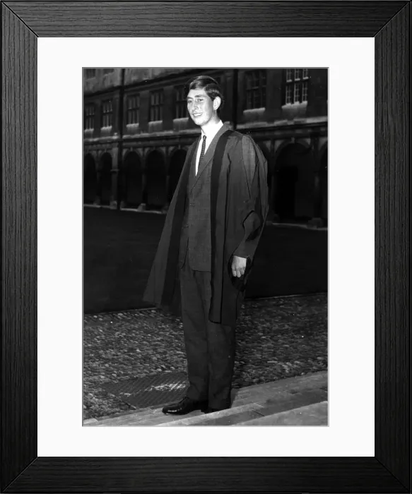 Framed Print : Prince Charles at Cambridge University wearing gown September 1967 Framed Print : Prince Charles at Cambridge University wearing gown September 1967
